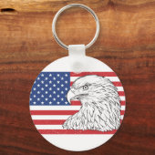 アメリカ国旗で舞うワシ キーホルダー (裏面)