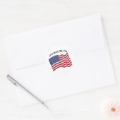 アメリカ国旗とともに神の祝福をアメリカに ラウンドシール (封筒)