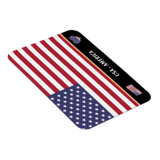 アメリカ国旗とアメリカの国旅行/統一された州 マグネット (右側)