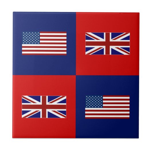 アメリカ国旗とイギリス国旗のデザイン タイル (正面)