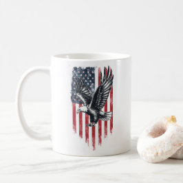 アメリカ国旗とイーグルギフト – 愛国心父の コーヒーマグカップ