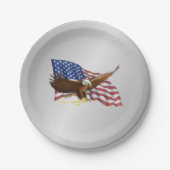 アメリカ国旗とイーグルシルバー ペーパープレート (正面)