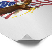 アメリカ国旗とイーグルシルバー ポスター (角)