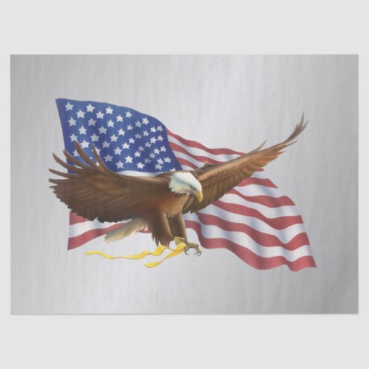 アメリカ国旗とイーグルシルバー 薄葉紙 (正面)