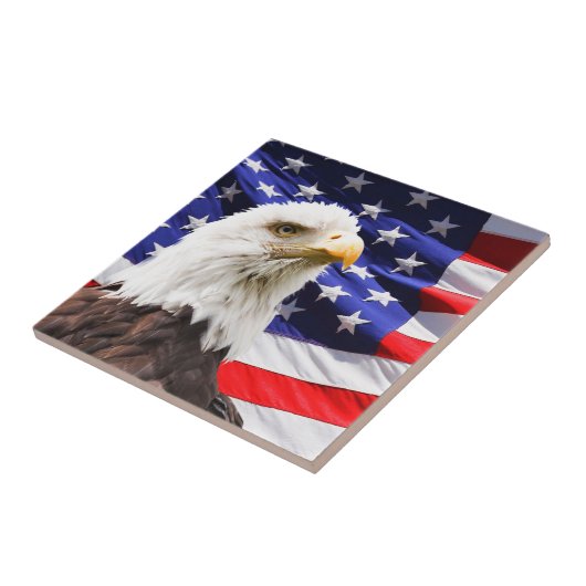 アメリカ国旗とイーグルセラミックタイル タイル (側面)