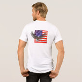 アメリカ国旗とイーグルラインアートアメリカーナTシャツ トライブレンドＴシャツ (裏面全面)