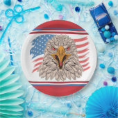 アメリカ国旗とイーグル紙プレート ペーパープレート (パーティー)