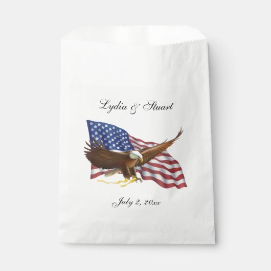 アメリカ国旗とイーグル結婚ーズ フェイバーバッグ (正面)