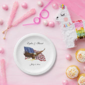 アメリカ国旗とイーグル結婚ーズ ペーパープレート (パーティー)