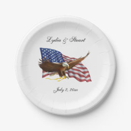 アメリカ国旗とイーグル結婚ーズ ペーパープレート