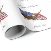 アメリカ国旗とイーグル結婚ーズ ラッピングペーパー (ロールコーナー)