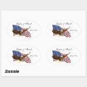 アメリカ国旗とイーグル結婚ーズ 楕円形シール (シート)