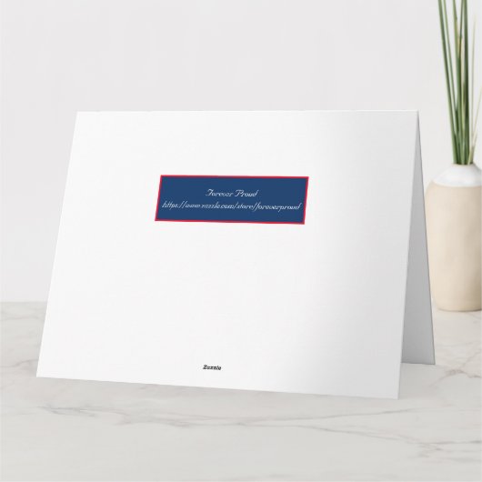 アメリカ国旗とイーグル退役軍人のデイカード カード (裏面)