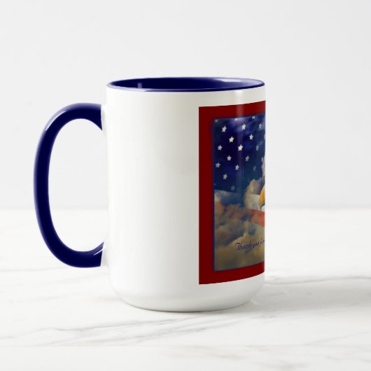 アメリカ国旗とイーグル退役軍人マグ マグカップ (左)
