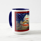 アメリカ国旗とイーグル退役軍人マグ マグカップ (正面左)