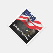 アメリカ国旗とイーグル スタンダードカクテルナプキン (角)