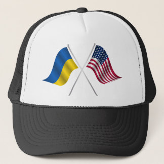 アメリカ国旗とウクライナ国旗 キャップ