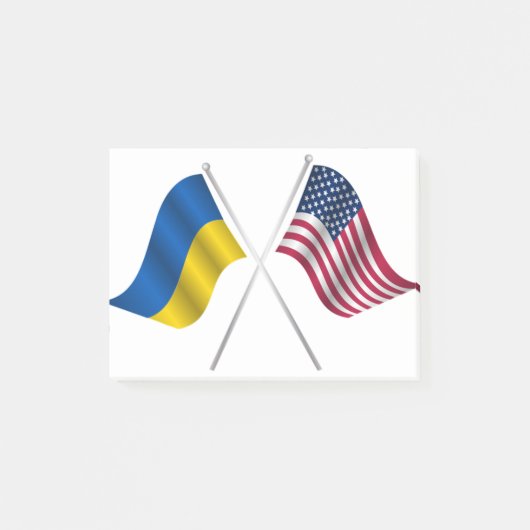 アメリカ国旗とウクライナ国旗 ポストイット (正面)