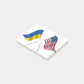 アメリカ国旗とウクライナ国旗 ポストイット (アングル)