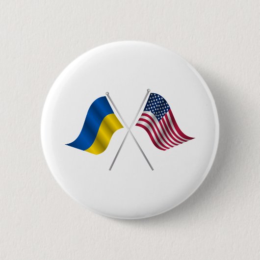 アメリカ国旗とウクライナ国旗 缶バッジ (正面)