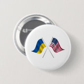 アメリカ国旗とウクライナ国旗 缶バッジ (正面&裏面)