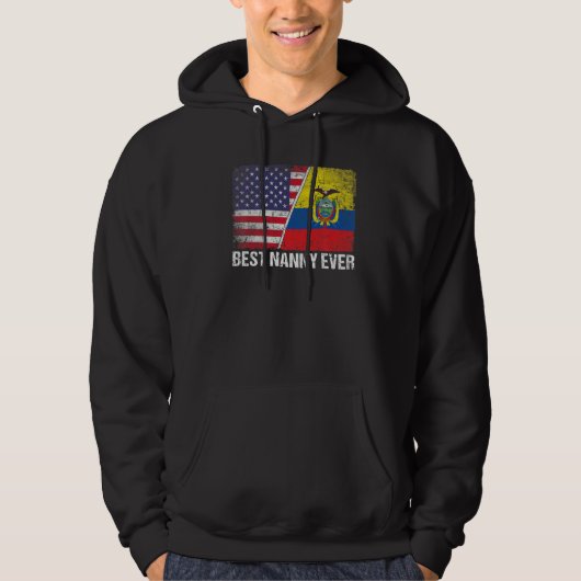 アメリカ国旗とエクアドル最高の国旗ナニーエバーファミル パーカ (正面)