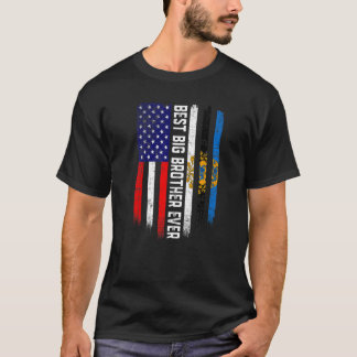 アメリカ国旗とエストニア最高の国旗ビッグブラザー Tシャツ