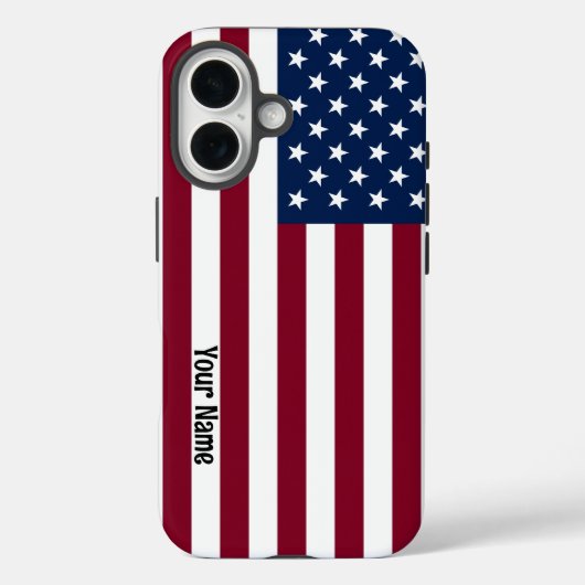アメリカ国旗とカスタムテキスト Case-Mate iPhoneケース (裏面)