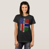 アメリカ国旗とガンビア最高の旗ビッグブラザー Tシャツ (正面フル)