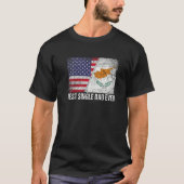 アメリカ国旗とキプロス最高の国旗独身のパパEver F Tシャツ (正面)