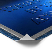 アメリカ国旗とキリスト教十字架ファシズム引用文 ポスター (角)