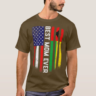 アメリカ国旗とギニアビサウ最高の国旗の母 Tシャツ