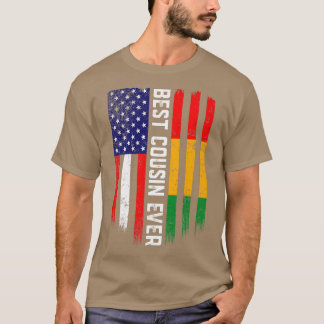 アメリカ国旗とギニア最高の国旗のいとこまで Tシャツ
