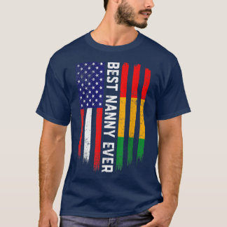 アメリカ国旗とギニア最高の国旗 Tシャツ
