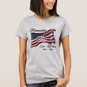 アメリカ国旗とクロス - 思い出 Tシャツ (正面)