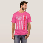 アメリカ国旗とコヨーテの罠による捕獲 Tシャツ (正面フル)