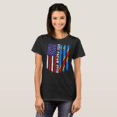 アメリカ国旗とコンゴ最高の国旗パフォーエバーファミリー Tシャツ (正面フル)