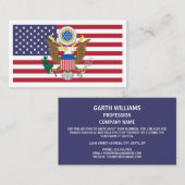 アメリカ国旗とコート・オブ・アームズ、統一された州 名刺 (正面/裏面)