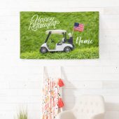 アメリカ国旗とゴルフハッピーリタイア 横断幕 (インサイチュ)