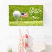 アメリカ国旗とゴルフハッピーリタイア 横断幕 (インサイチュ)