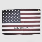 アメリカ国旗とゴルフUSA州/スポーツワシントン ゴルフタオル (横)