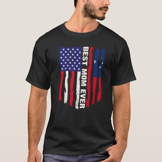 アメリカ国旗とサモア国旗最高のマ・エバーファミリー Tシャツ (正面)