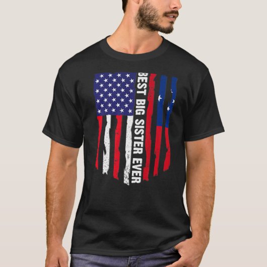 アメリカ国旗とサモア最高の国旗Ever Fa Tシャツ (正面)