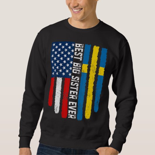 アメリカ国旗とスウェ最高のーデン国旗F スウェットシャツ (正面)