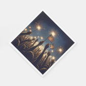 アメリカ国旗とスパーカーで集まる スタンダードランチョンナプキン (角)