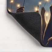 アメリカ国旗とスパーカーで集まる マウスパッド (コーナー)