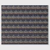 アメリカ国旗とスパーカーで集まる ラッピングペーパー (フラット)