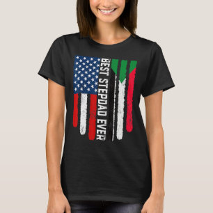 アメリカ国旗とスーダン最高の国旗継父エバーファミル Tシャツ