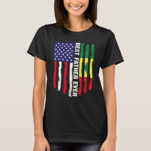 アメリカ国旗とセネガル国旗の父最高の・オーバーファミ Tシャツ