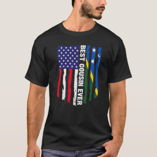 アメリカ国旗とソロモン諸島国旗最高のいこE Tシャツ